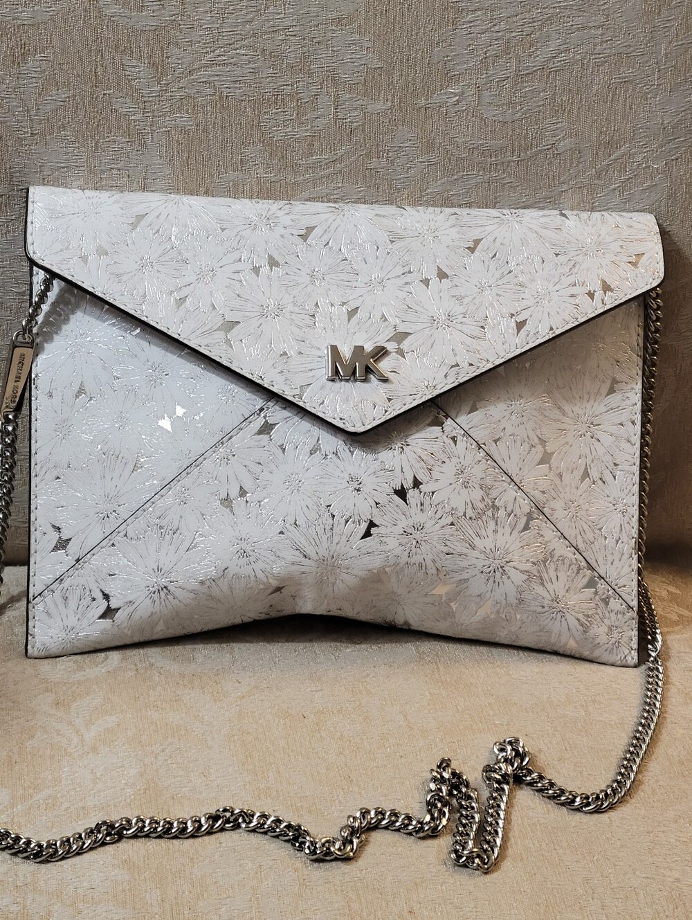 Michael Kors Medium Barbara Envelope Clutch with Chain Strap NWOT